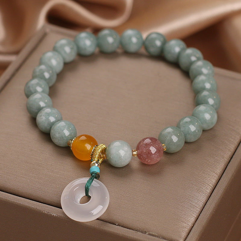 Burma Jade Crystal Peace Buckle Bracelet