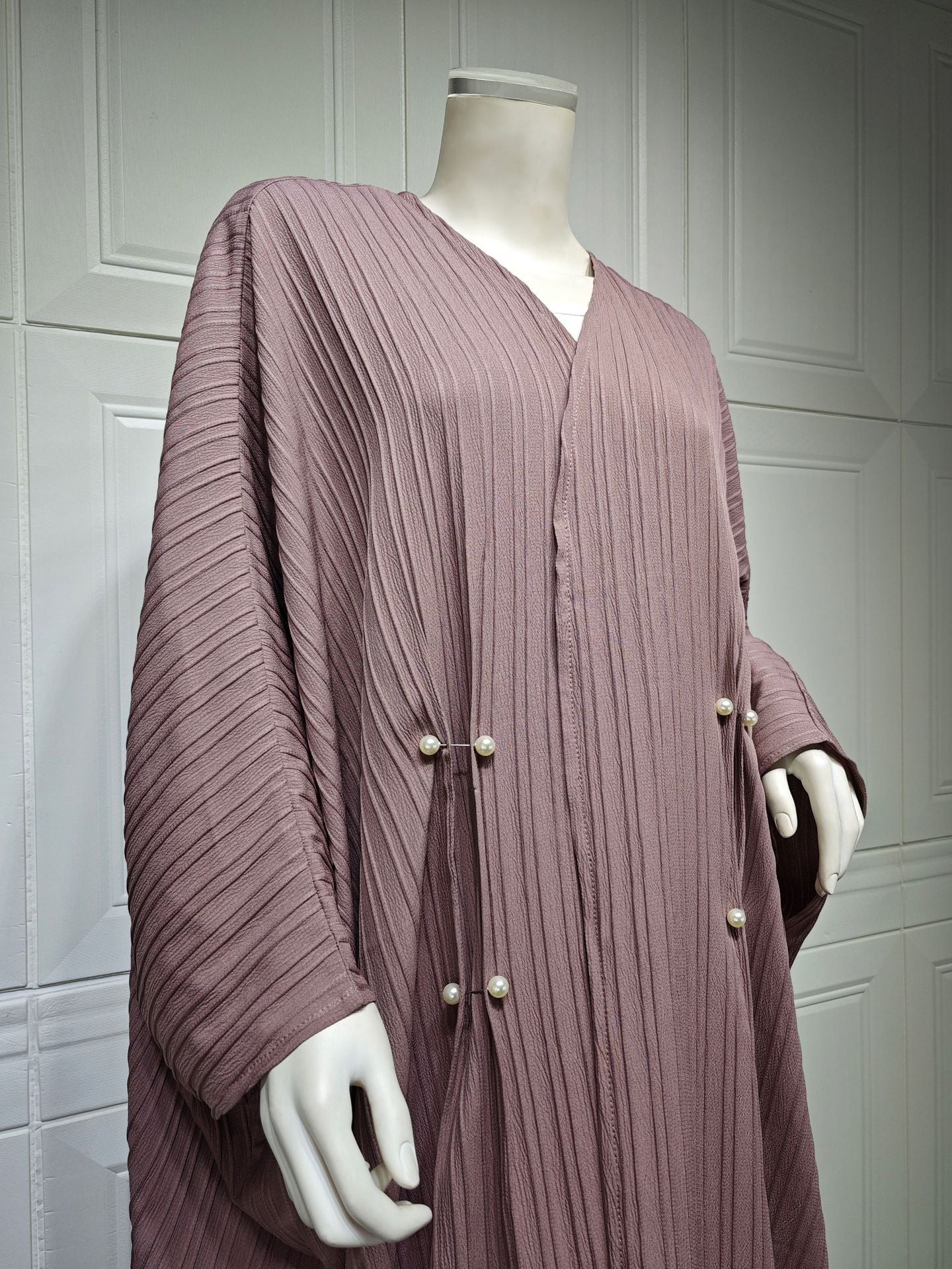 Muslim Women's Wear Modest Modern Fashion Turkish Striped Casual Plus Size Abaya Cardigan Robe